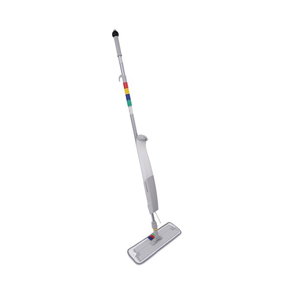 Boardwalk Bucketless Microfiber Mop System, 5 x 18 Head, 59" Handle, Blue/Gray BWKBWMS16MFM